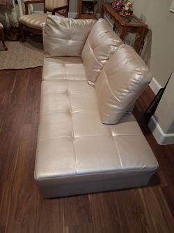 Pearl Silver Chaise Lounge Sofa