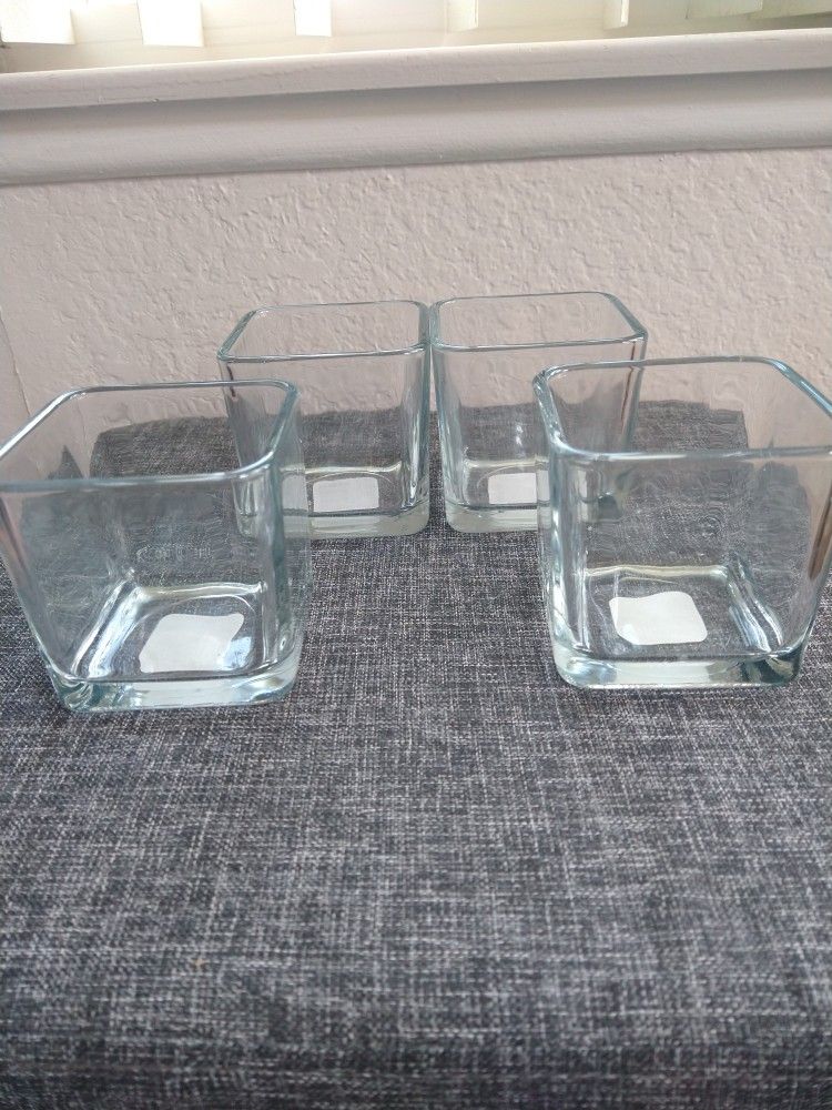 30 Cube Square Glass Vases Candle Holders dessert cups Craft centerpieces 3.5" X3. 5" X3. 30