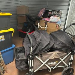 larlake light/medium gray 2 seater stroller wagon 