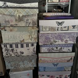 Vintage Storage Boxes Girly Boxes Room Decor Boxes