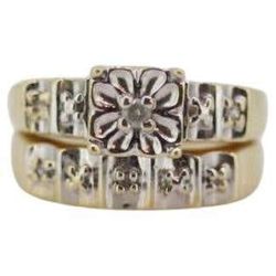 10k Multi Tone Bridal Set Rings