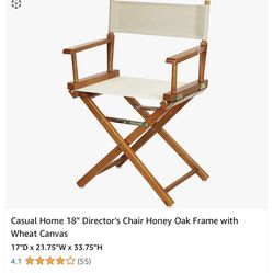 18” Directors Chair, Wooden, Foldable, Super Cute 