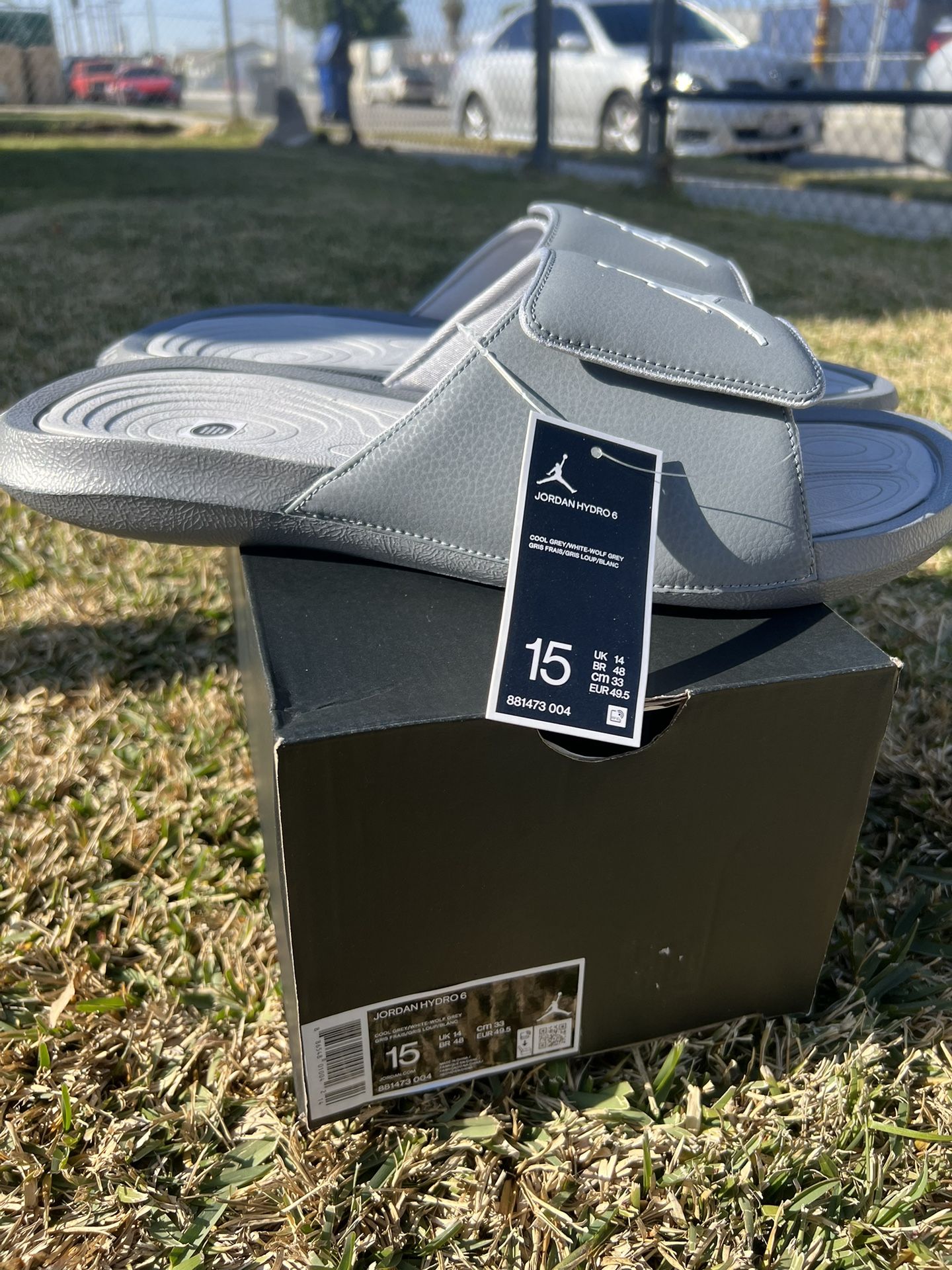 Nike Air Jordan Hydro 6 Cool Grey Slides Sandals Men’s Size 15 881473-004