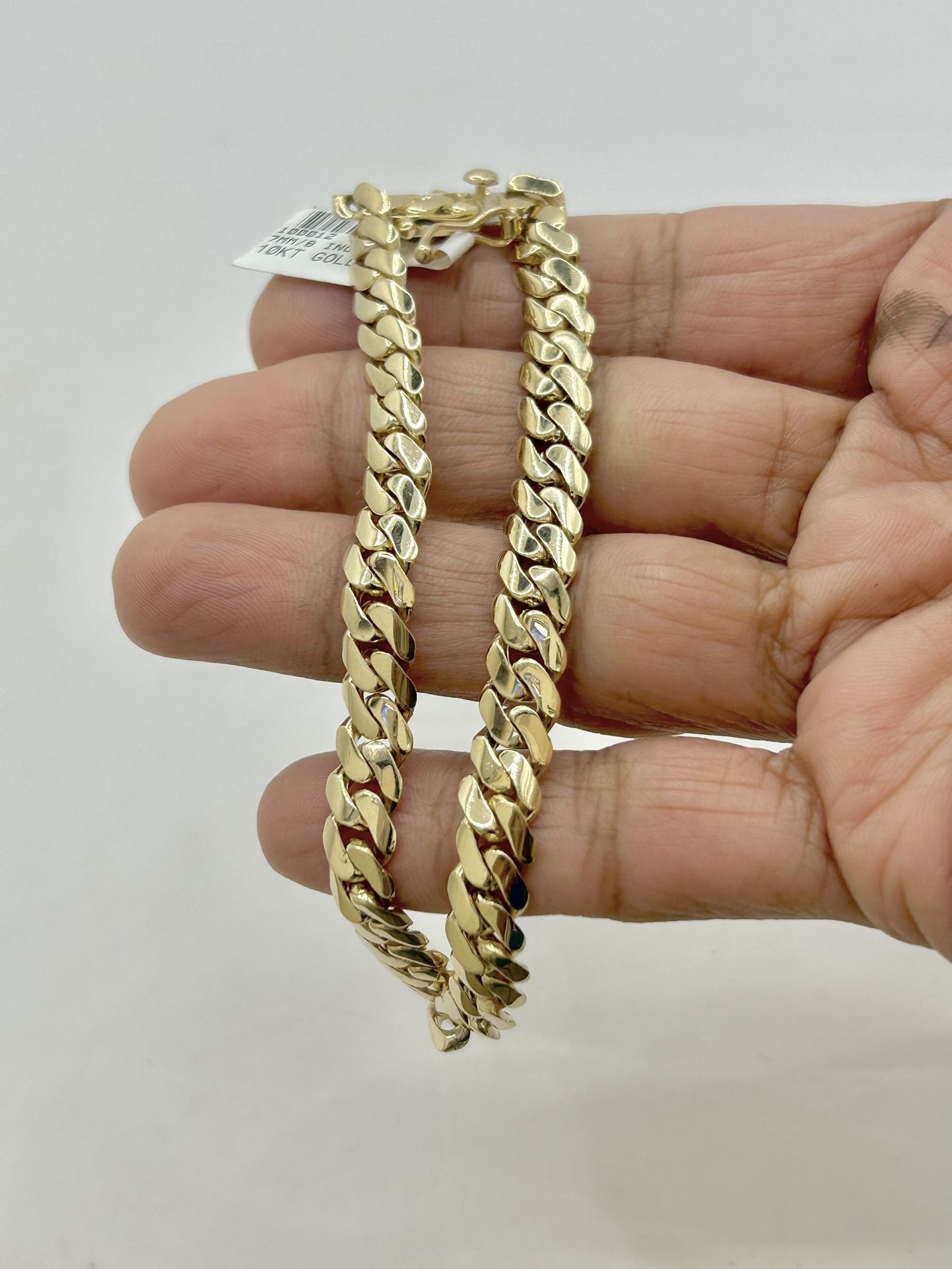 21.6 Gms 10KT- YG Solid Flat Miami Cuban Bracelet 