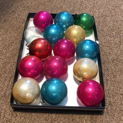 Vintage Christmas Ornament lot of 15 Mercury Glass Balls, 2.5”