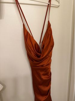 Burnt orange long dress