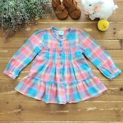 24MOS MULTICOLOR PLAID FLANNEL LONG-SLEEVE TUNIC