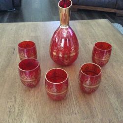 Vintage decanter with glasses