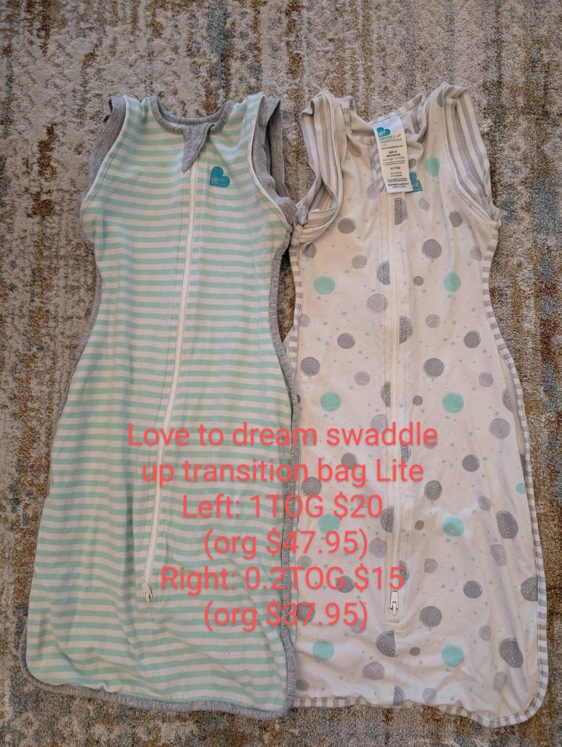 Love to dream Swaddles up transition bag lite (Clean and like new )