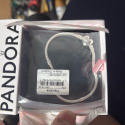 Pandora 7.9 Inch Sterling Silver Charm Bracelet 