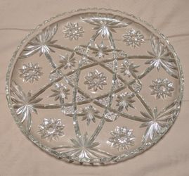 Brand new beautiful real crystal glass platter ( never used ).