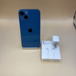 iPhone 13 128gb Blue For Cricket Wireless Clean Imei 100% Battery + New Charger Kit  Free  All Original Parts! 