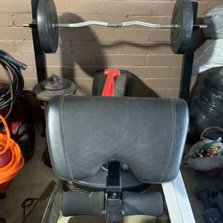 Black And Silver Work Out Gym Home Weight Lifting Set