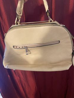 Tan Medium hand bag w/ Gold trim
