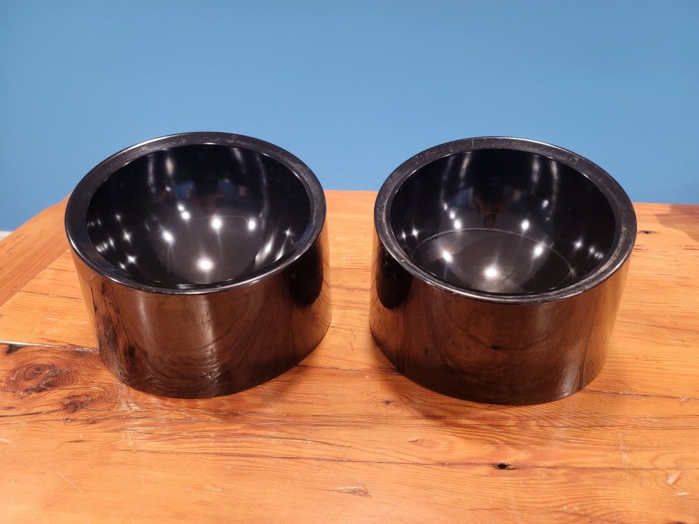 15° Large Slanted Bowls for Dogs & Cats - 2 Bowls, Black