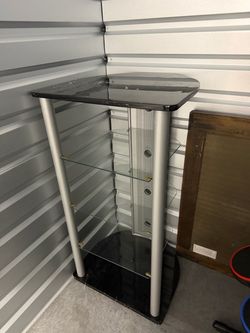 CRT TV stand w/ glass shelves