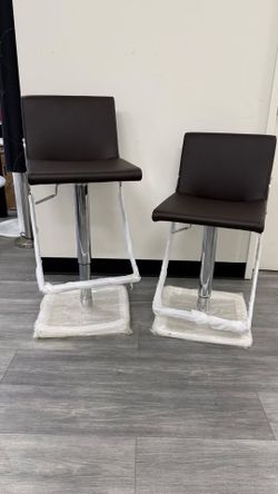 2x Nuevo Swing Adjustable Bar Stool, Brown