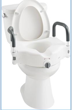 5" Toilet Seat Riser Supports 300lbs Raised Toilet Seat with Removable Padded Arms for Seniors, Pregnant, Handicap(AMZ-N1FYT14)