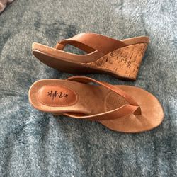 Brown 3 Inch Wedge Sandals 
