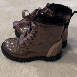 Next Brown Glitter Winter Boots with Fur Lining