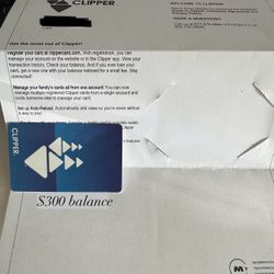 Clipper card For Sale $1 ($300 Value)