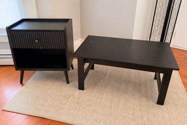 Black Side Dresser & Coffee Table Set