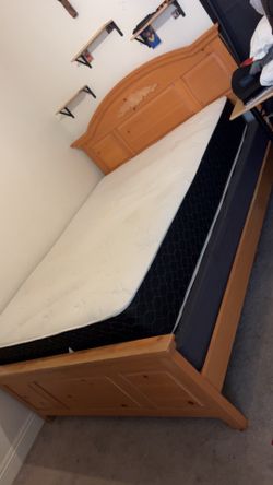 Queen bed frame and mattress included