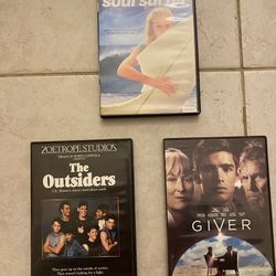 Soul Surfer, The Outsiders, and The Giver Dvds