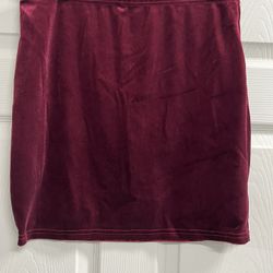 SHEIN BAE Maroon Velvet Short Skirt - Size 12 - NWT 