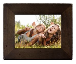 Polaroid - 8in Digital Photo Frame with Decorative Candlenut Distressed Wood Frame