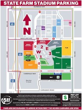 Orange West Lot Parking Pass - Arizona Cardinals Vs Jacksonville Jaguars