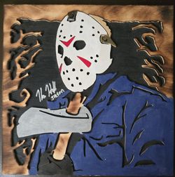 Friday The 13th Autographed Wood Art