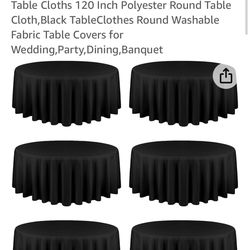6 Black Tablecloths 