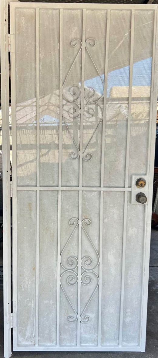 Security Door Metal White 35 1/4 X 82. 3/4 Pre Hung With Frame