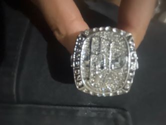 Championship Style Ring Silver Crystal