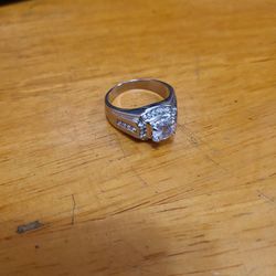 Gold Plated Cubic Zirconia Ring Size 10
