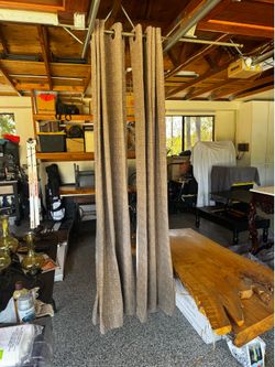 Long indoor brown curtains 2 panels