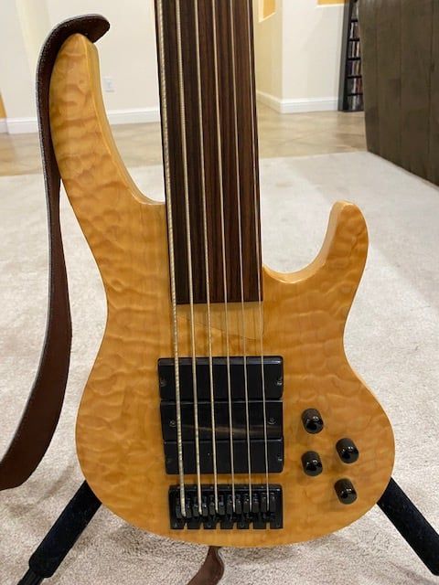 Brice 6 string fretless bass