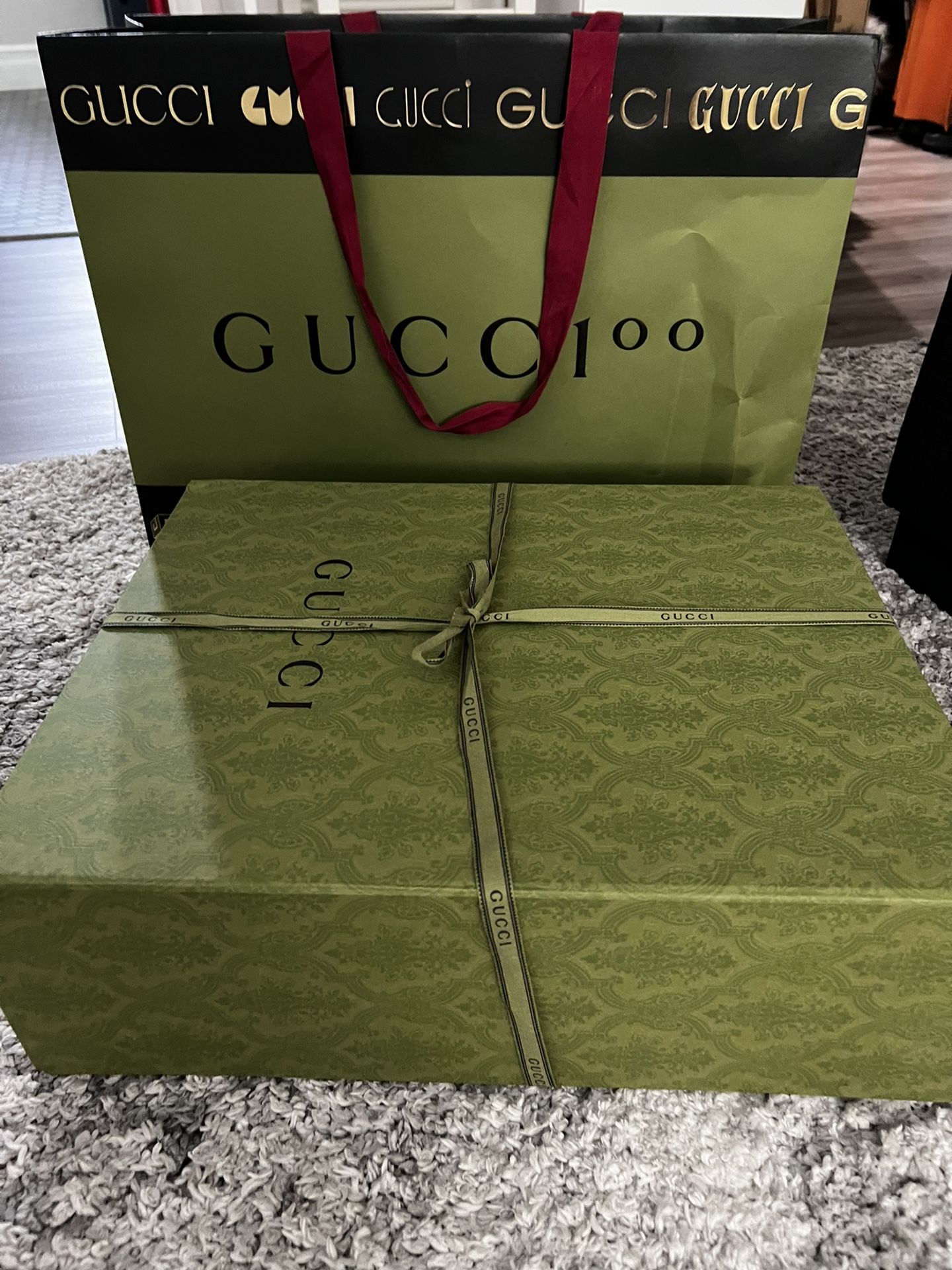 Large Gucci Box And Shopping Bag