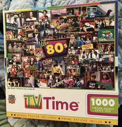Master pieces 1000 Pc TV Time 80’s Puzzle(all Pieces Accounted For)