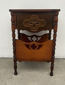 Antique Smoking Stand Humidor Table