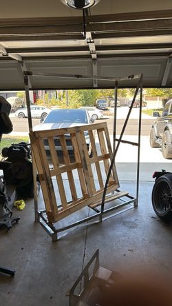 Metal rack and wood pallet free