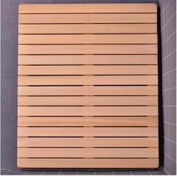 Natural Wooden Shower Mat,Bamboo Bath Mat Set,Non-Slip Wooden Bath Mats with Slatted Design for Indoor/Outdoor Bathtub, Shower, Sauna, Pool, Or Hot Tu