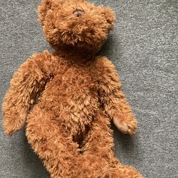 FAO Schwarz 10.5” Seated Plush Brown Teddy Bear – Non-Jointed