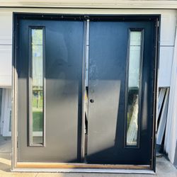 Exterior Impact Glass Double Door With Frame 72x80