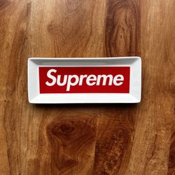 Supreme Box Logo Ceramic Tray White Red 2014 Ashtray