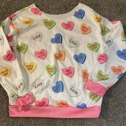 Valentine, distressed sweatshirt