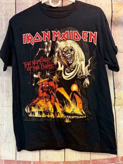 Iron Maiden The Number of the Beast Black Short Sleeve T-Shirt Size MD