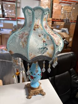 Resin Table Lamp with Fabric Shade for Bedroom