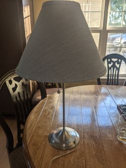 Blue and silver lamp